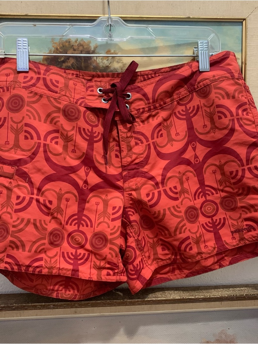 Patagonia Women’s nylon patterned board shorts size 10